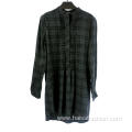 Ladies Check Shirt Long Sleeve Plaid Dress